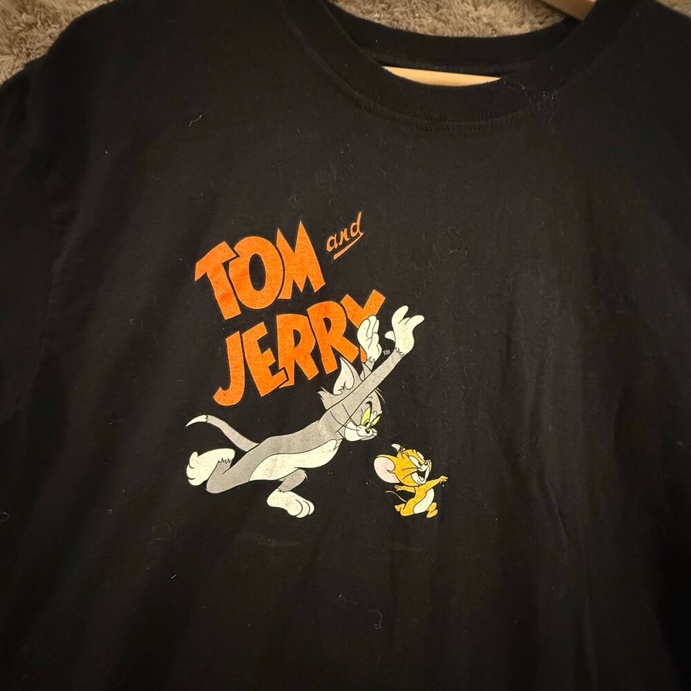 Tom and Jerry Black Graphic T Shirt XL Extra Large Men Adult - Picture 5 of 11